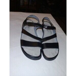 Naot Shoes Womens Size 38 L 7 Black Leather Etera Adjustable Strap Sandals